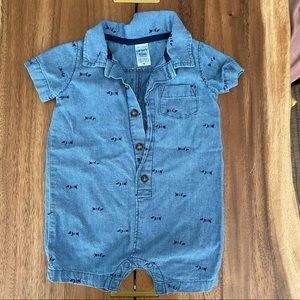 Cotton denim romper